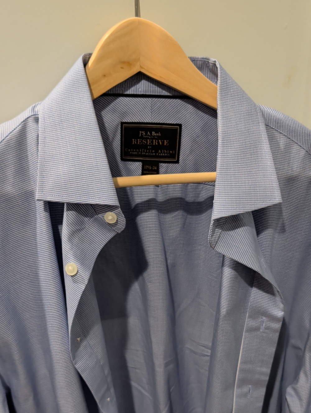 Jos. A. Bank Blue Micro-Check Dress Shirt